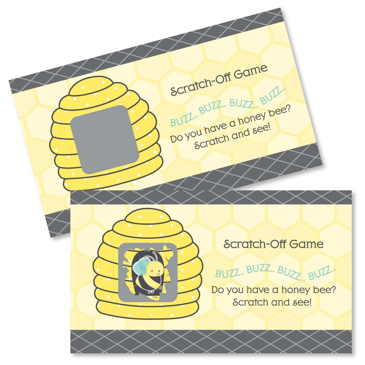 Big Dot of Happiness Honey Bee - Baby Shower or Birthday Party Game Scratch Off Cards - 22 Count